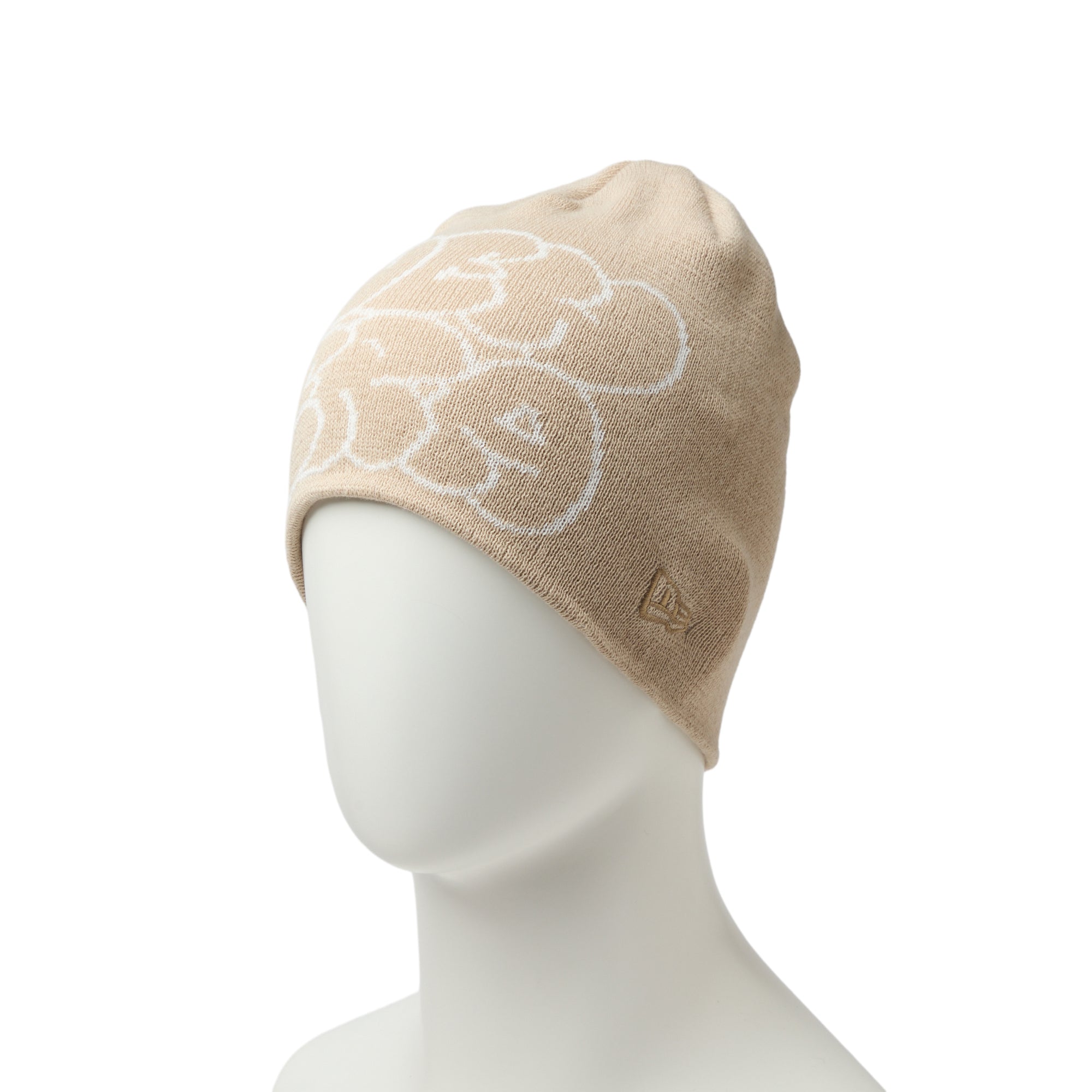 ベーシック ビーニー Cool Max Hollow Logo ジャガードロゴ ベージュ