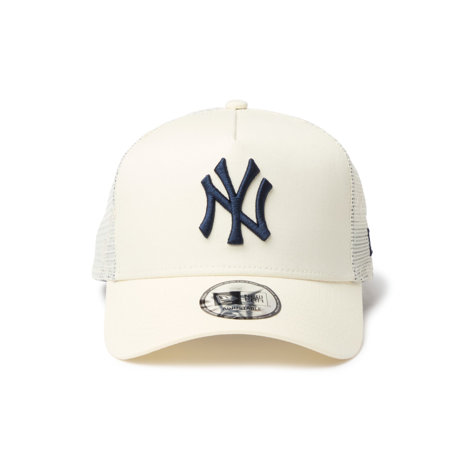 NEWERA 9FORTY ヤンキース　ホワイト　スワロフスキーMLB【新品】 9FORTY A-Frame トラッカー ニューヨーク・ヤンキース MLB Embroidered