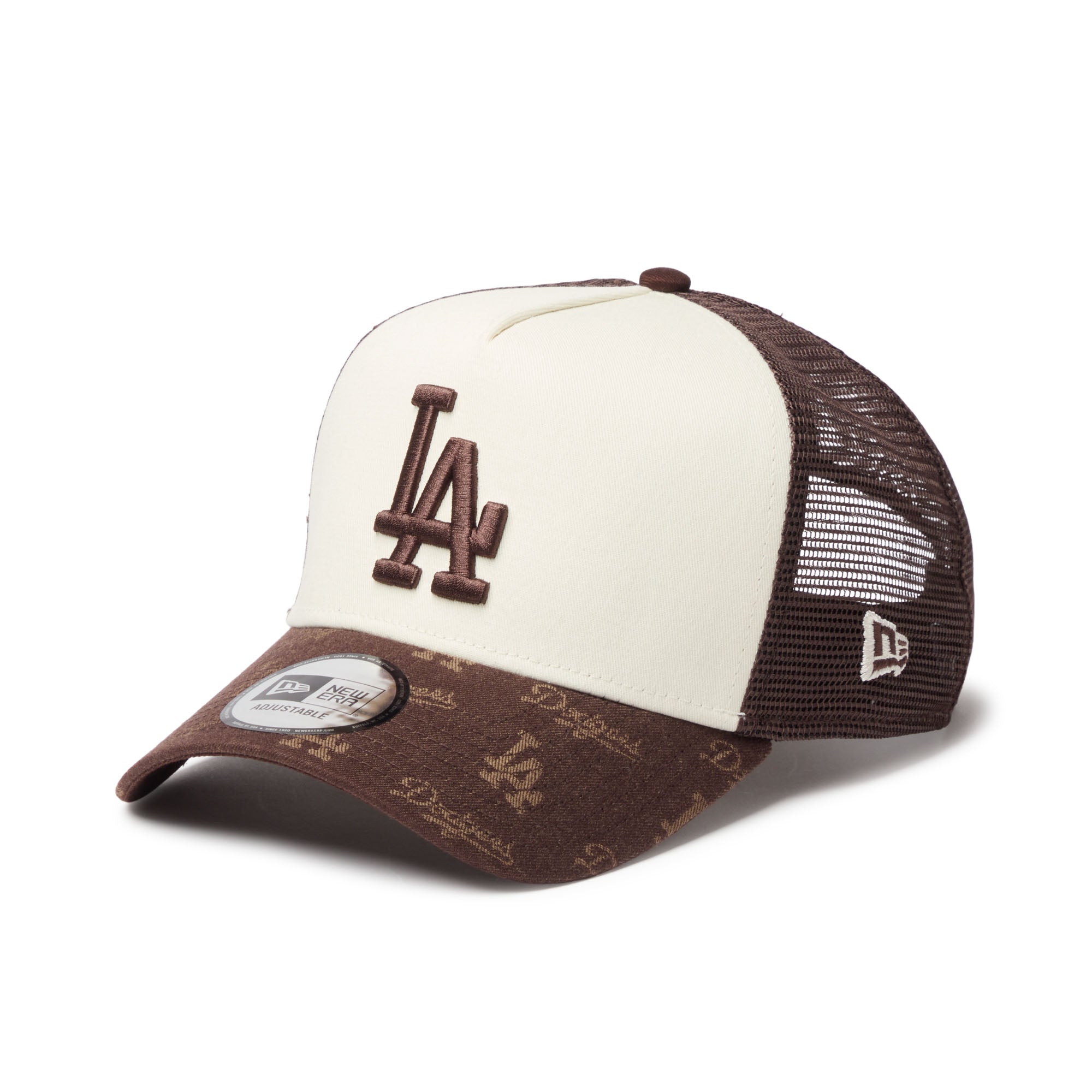 【海外限定】 ドジャース 9FORTY ライトブラウン&ブラック キャップ ① 9FORTY A-Frame トラッカー MLB Jacquard ロサンゼルス・ドジャース