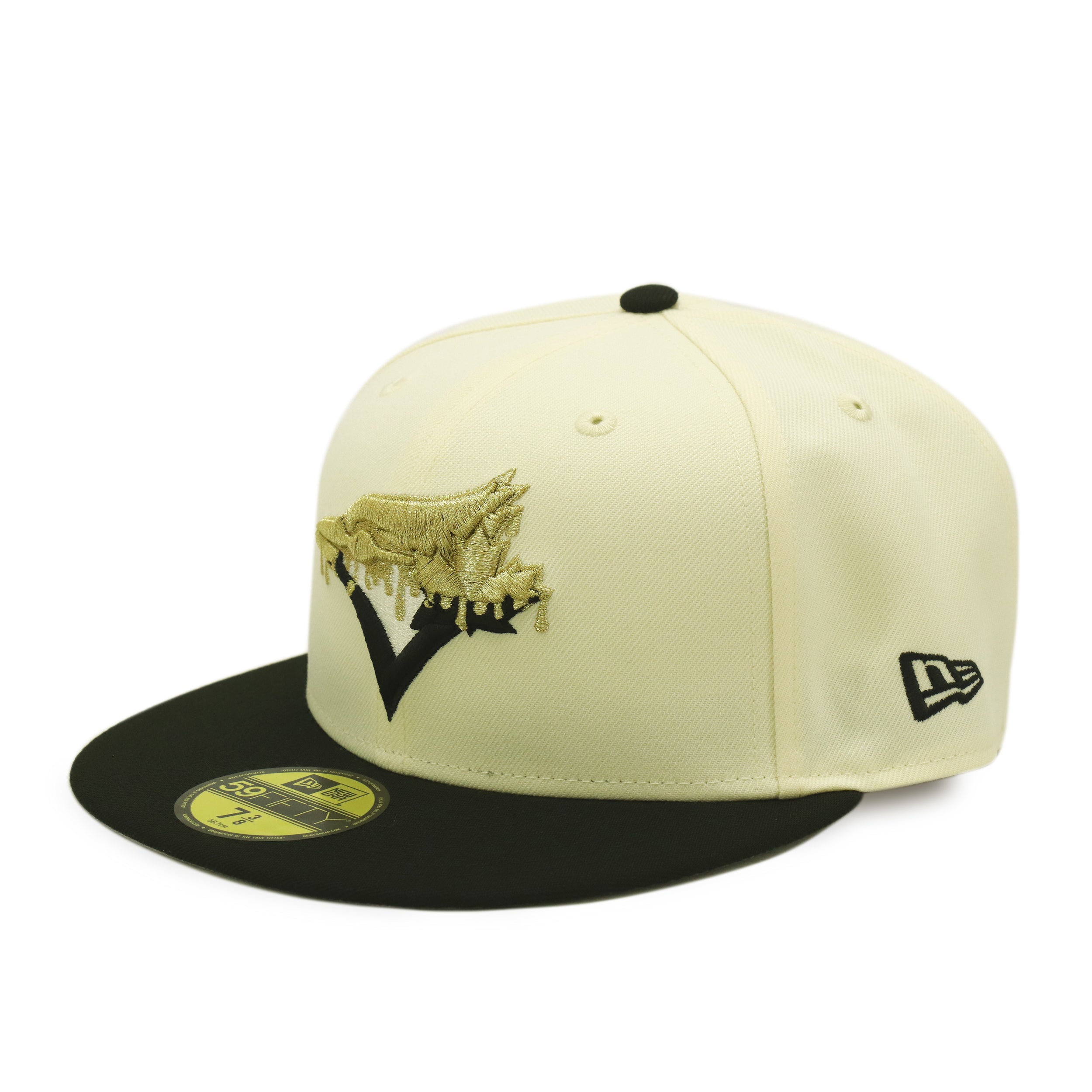 JR帽子 金色エンブレム付き THE CAP 59FIFTY Super Drip トロント・ブルージェイズ クロムホワイト