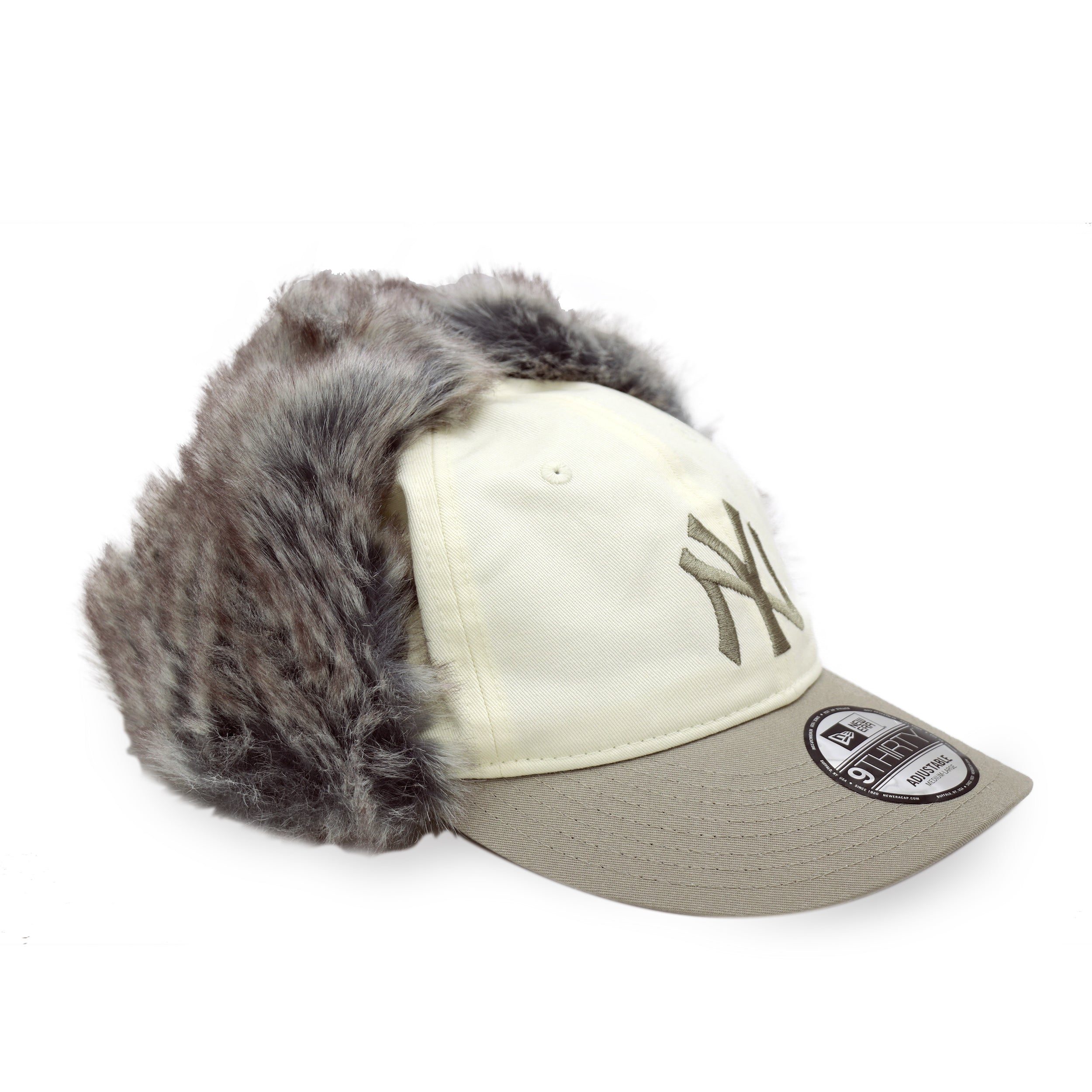 カールドノヒュー ムートン 帽子 キャップ Cap オフホワイト THE CAP 9THIRTY COZY FLAP ニューヨーク・ヤンキース クロムホワイト